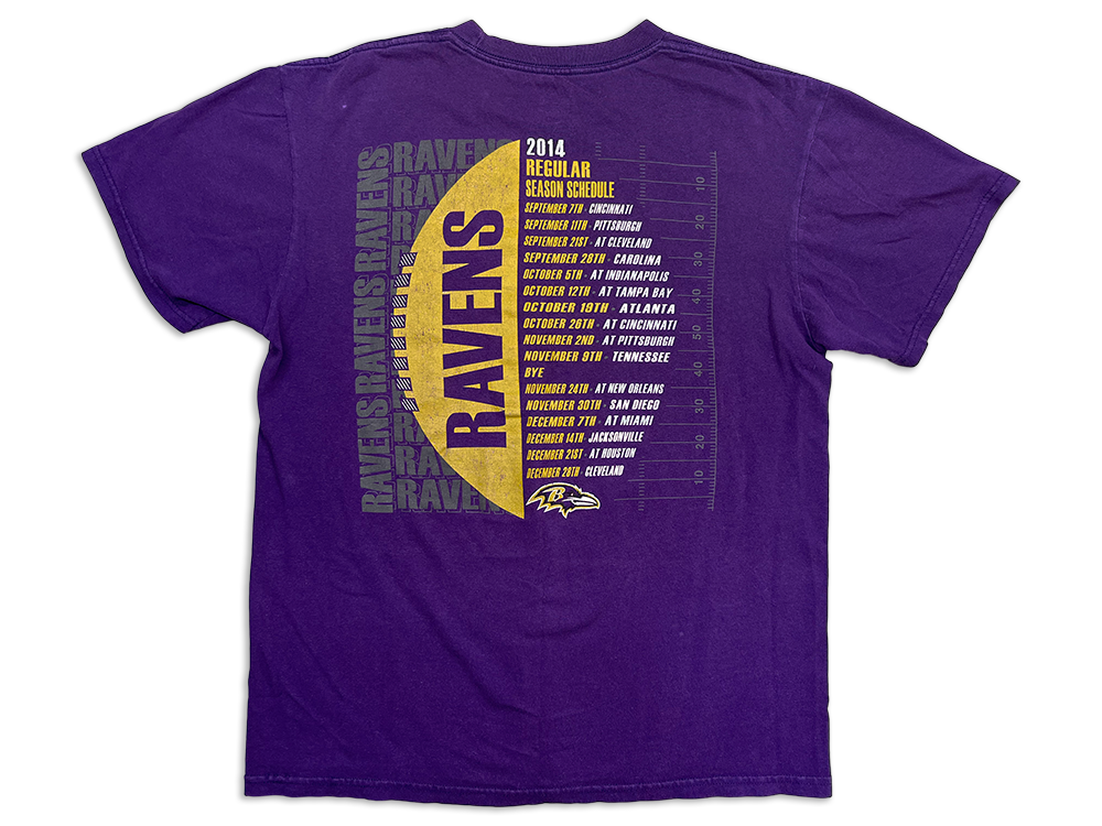 Majestic Baltimore Ravens 2014 Regular Season Schedule T-Shirt