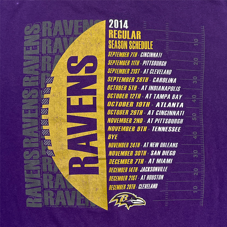 Majestic Baltimore Ravens 2014 Regular Season Schedule T-Shirt