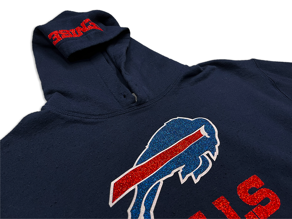 Gildan Heavy Blend Buffalo Bills Denise Glitter Hoodie Sweatshirt