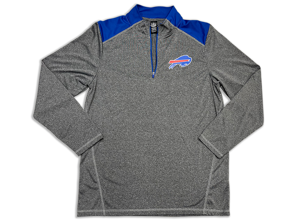 NFL Team Apparel Bills Quarter Zip Longsleeve Pullover