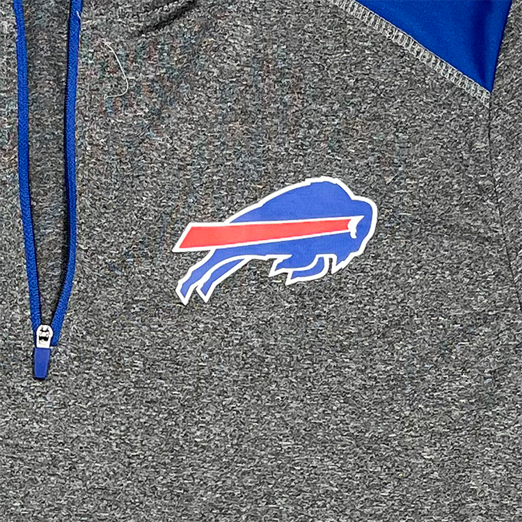 NFL Team Apparel Bills Quarter Zip Longsleeve Pullover