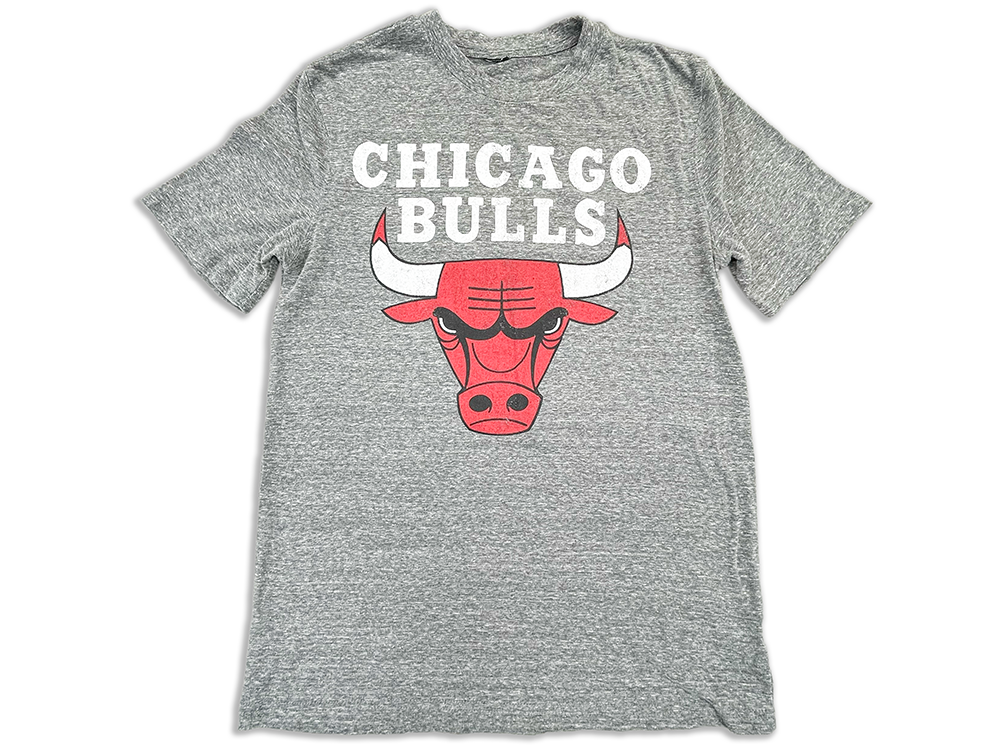 NBA Chicago Bulls Distressed Logo Crewneck T-Shirt