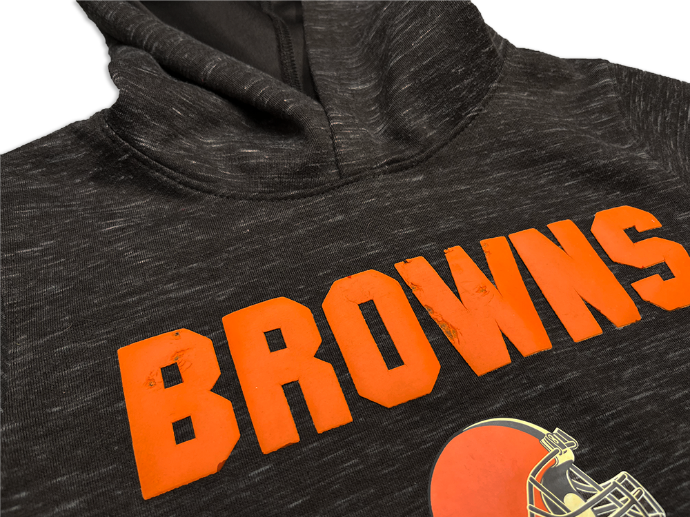 NFL Team Apparel Browns Puff Ink Hoodie Sweatshirt