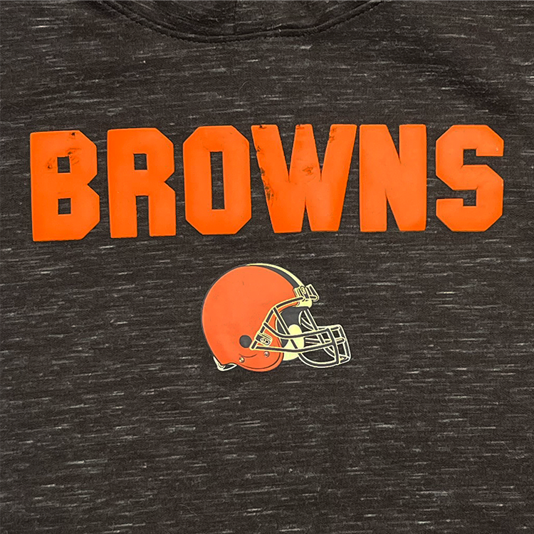 NFL Team Apparel Browns Puff Ink Hoodie Sweatshirt
