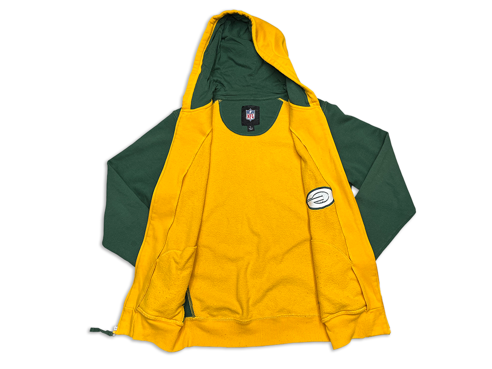 G-III Apparel Green Bay Packers Two-Toned Full-Zip Hoodie Sweatshirt
