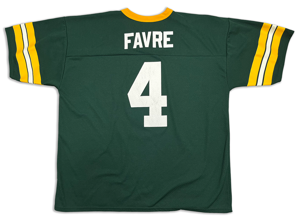 Logo 7 Green Bay Packers Brett Favre 4 Replica Home Jersey