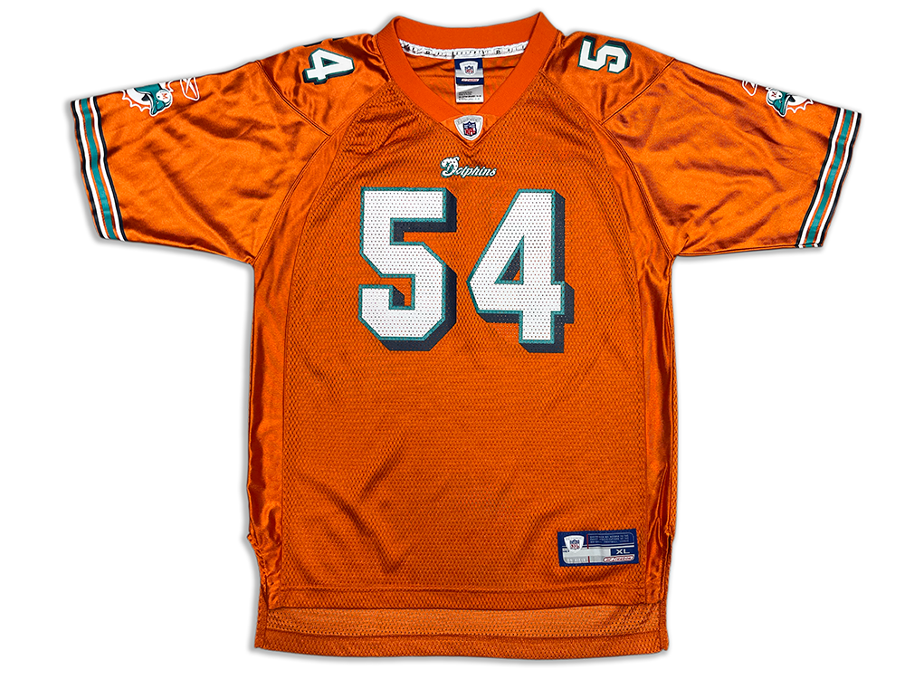 Reebok Miami Dolphins Zach Thomas 54 Replica Alt Home Jersey