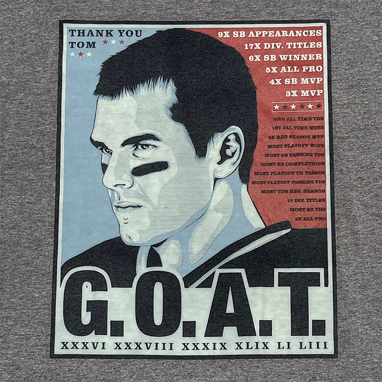 Tom Brady G.O.A.T. Thank You Tom Crewneck T-Shirt