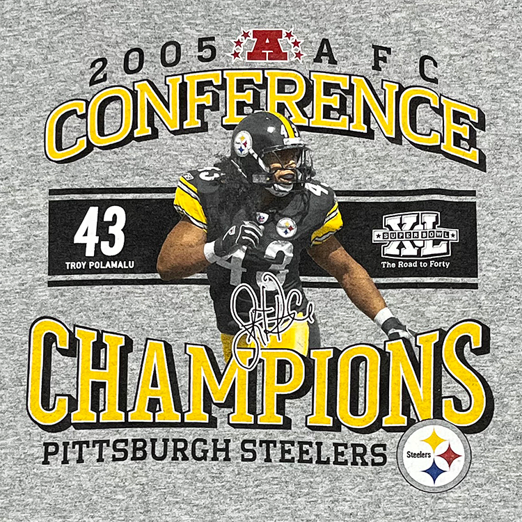 NFL Brand 2005 AFC Champions Pittsburgh Steelers ft. Troy Polamalu T-Shirt