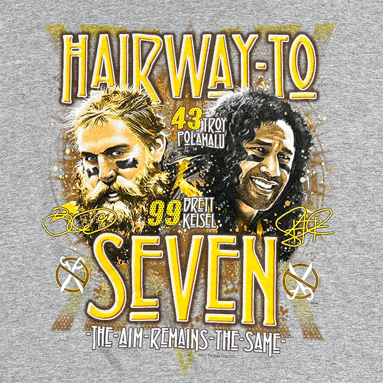 Fanatics Only Hairway to Seven Troy Polamalu 43 & Brett Keisel 99 T-Shirt