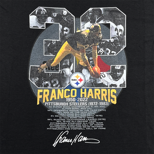 Delta Apparel Franco Harris 1950-2022 Commemorative T-Shirt