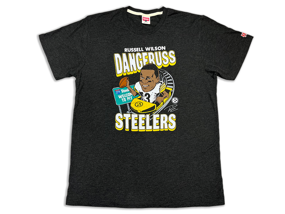 Homage Pittsburgh Steelers Russell Wilson Dangeruss Crewneck T-Shirt
