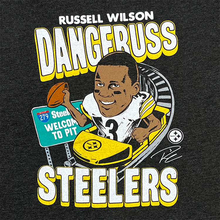 Homage Pittsburgh Steelers Russell Wilson Dangeruss Crewneck T-Shirt