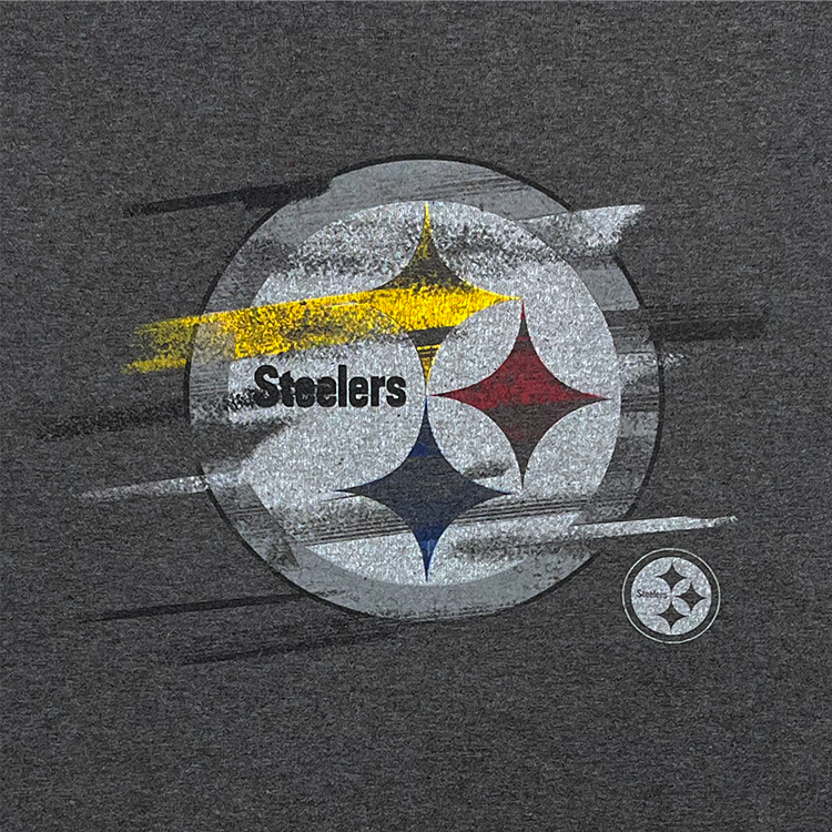 Majestic Pittsburgh Steelers Logo Streak Crewneck T-Shirt