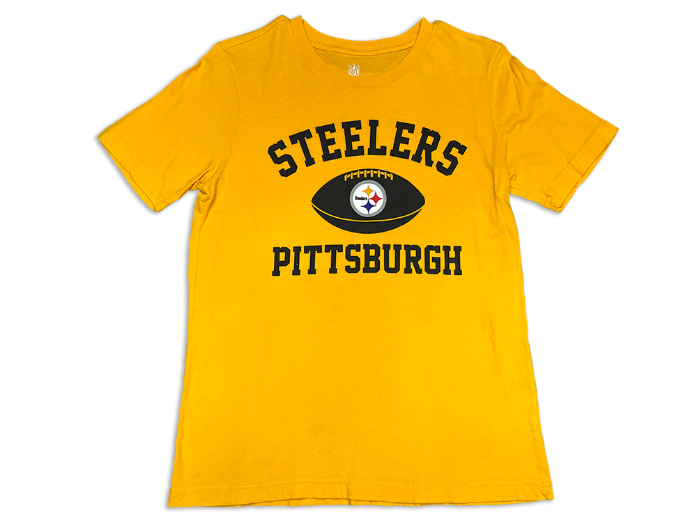 NFL Team Apparel Steelers Logo Football Crewneck T-Shirt