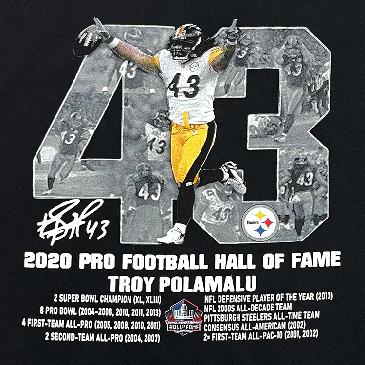 Gildan Troy Polamalu 2020 Pro Football Hall of Fame T-Shirt