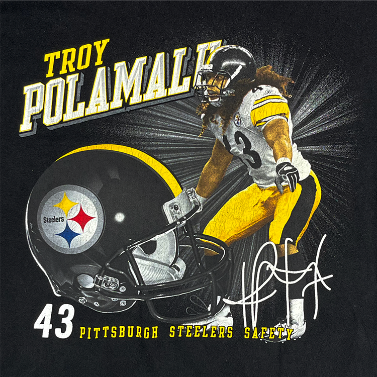 Reebok Troy Polamalu 43 Pittsburgh Steelers Safety T-Shirt