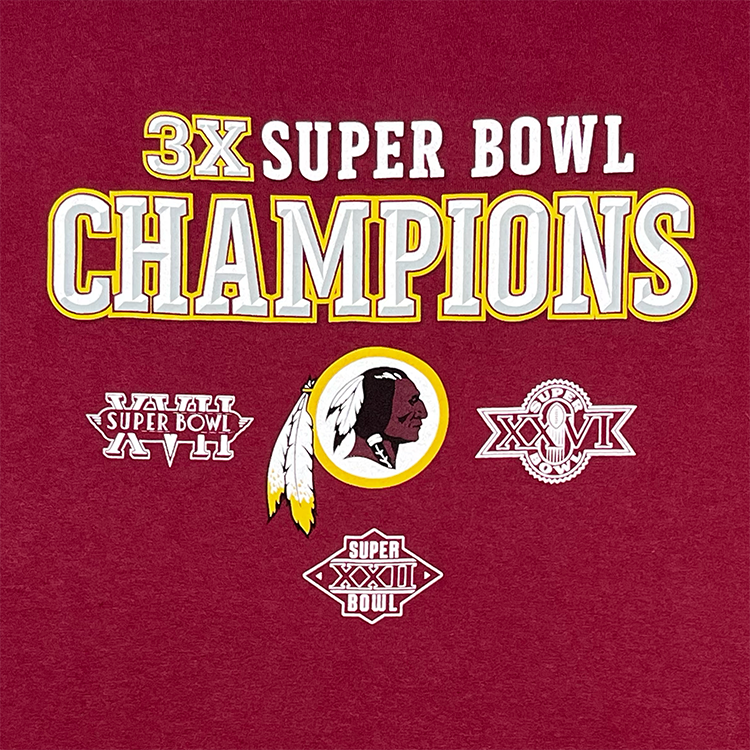 Reebok Washington Redskins 3-Time SB Champions T-Shirt